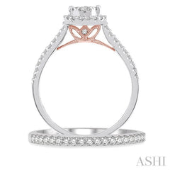 Pear Shape Halo Lovebright Diamond Wedding Set