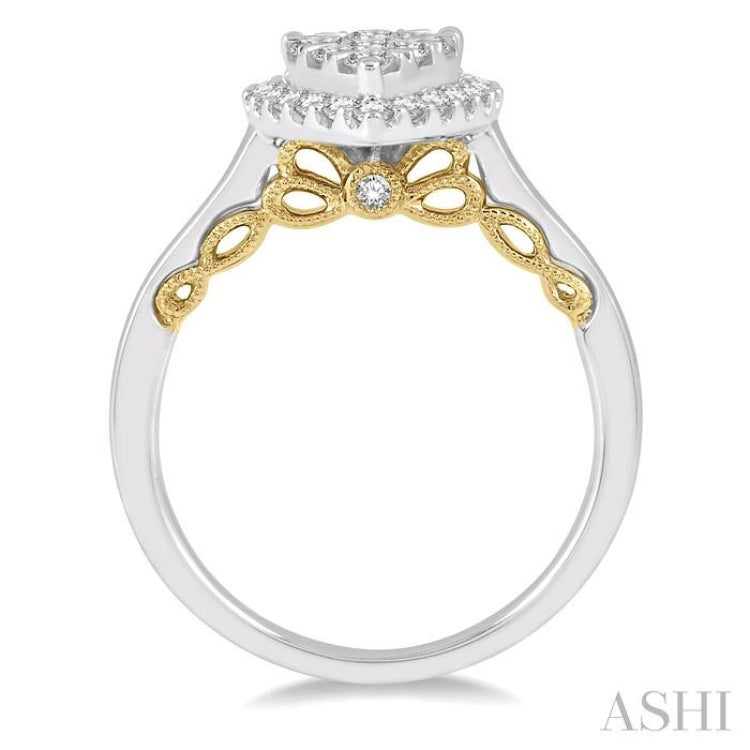 Pear Shape Halo Lovebright Essential Diamond Ring