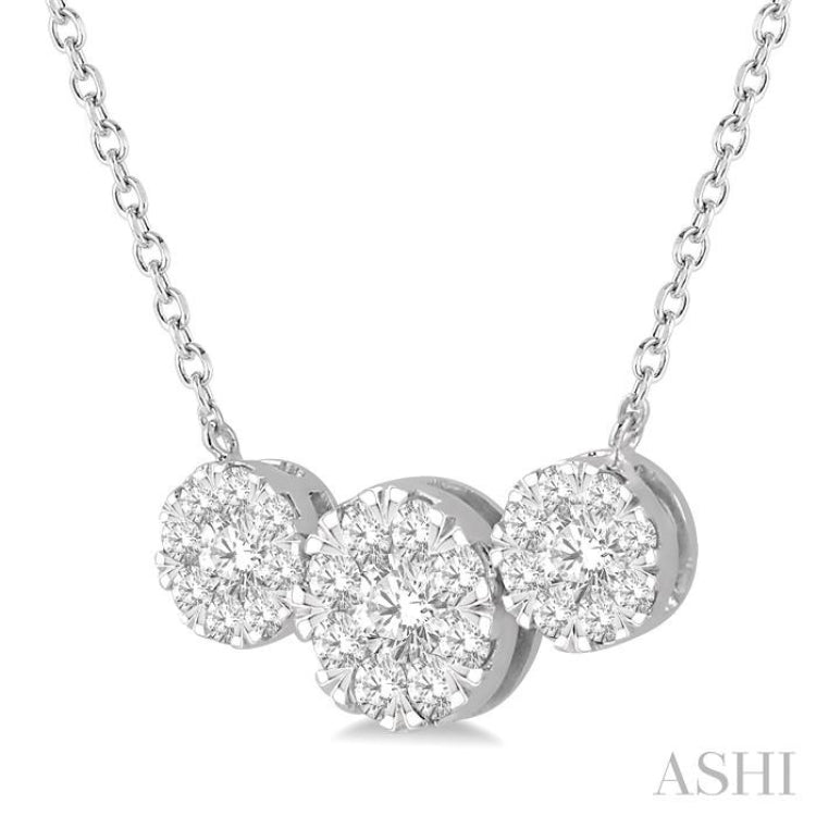 Round Shape Past Present & Future Lovebright Essential Diamond Necklace