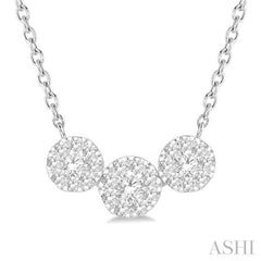 Round Shape Past Present & Future Lovebright Essential Diamond Necklace