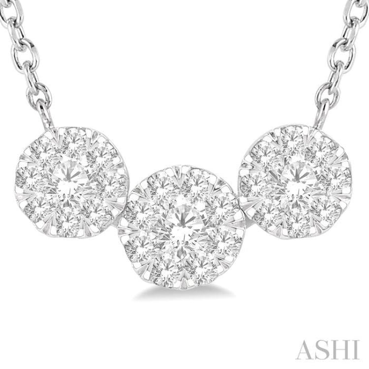 Round Shape Past Present & Future Lovebright Essential Diamond Necklace