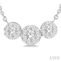 Round Shape Past Present & Future Lovebright Essential Diamond Necklace