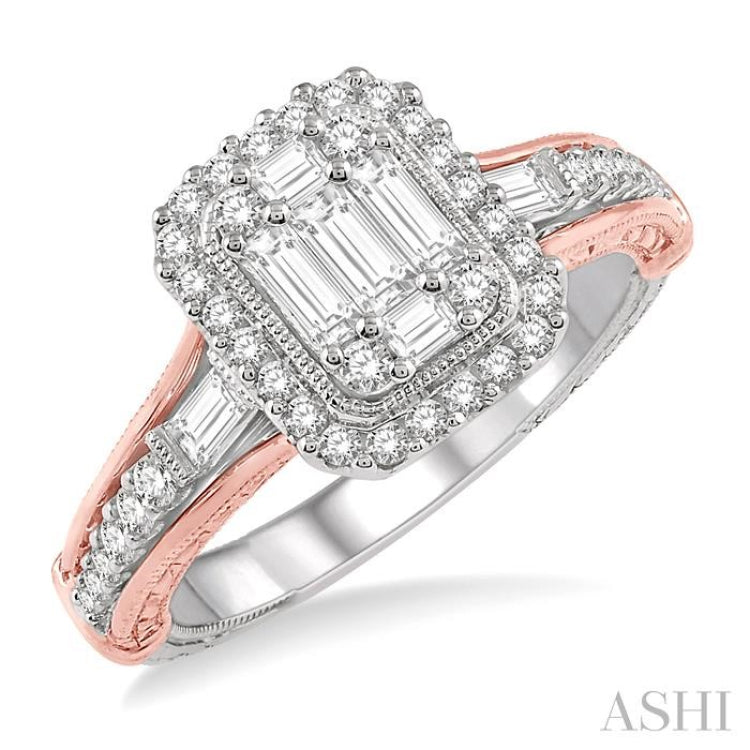 Halo Fusion Diamond Engagement Ring