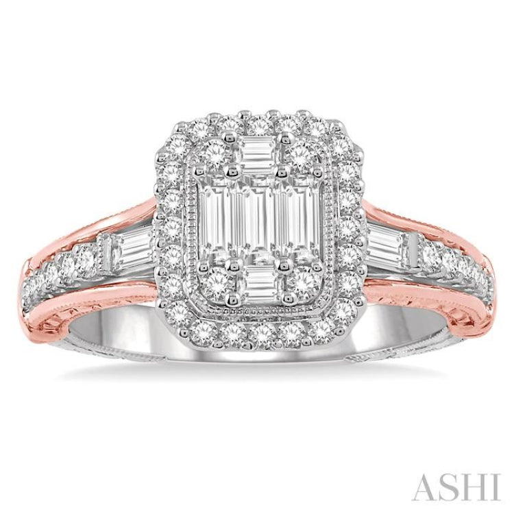 Halo Fusion Diamond Engagement Ring