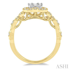 Halo Fusion Diamond Engagement Ring