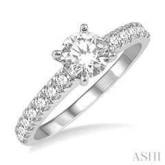 Round Shape Semi-Mount Diamond Engagement Ring