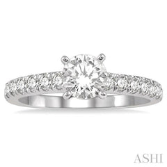 Round Shape Semi-Mount Diamond Engagement Ring