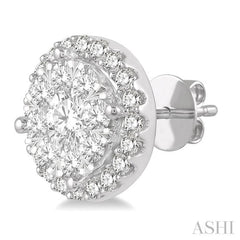 Round Shape Halo Lovebright Essential Diamond Earrings