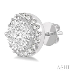 Round Shape Halo Lovebright Essential Diamond Earrings