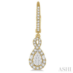 Pear Shape Halo Lovebright Diamond Earrings