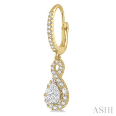 Pear Shape Halo Lovebright Diamond Earrings