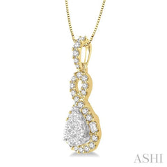 Pear Shape Halo Lovebright Diamond Pendant