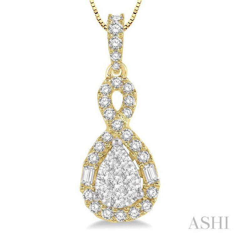 Pear Shape Halo Lovebright Diamond Pendant