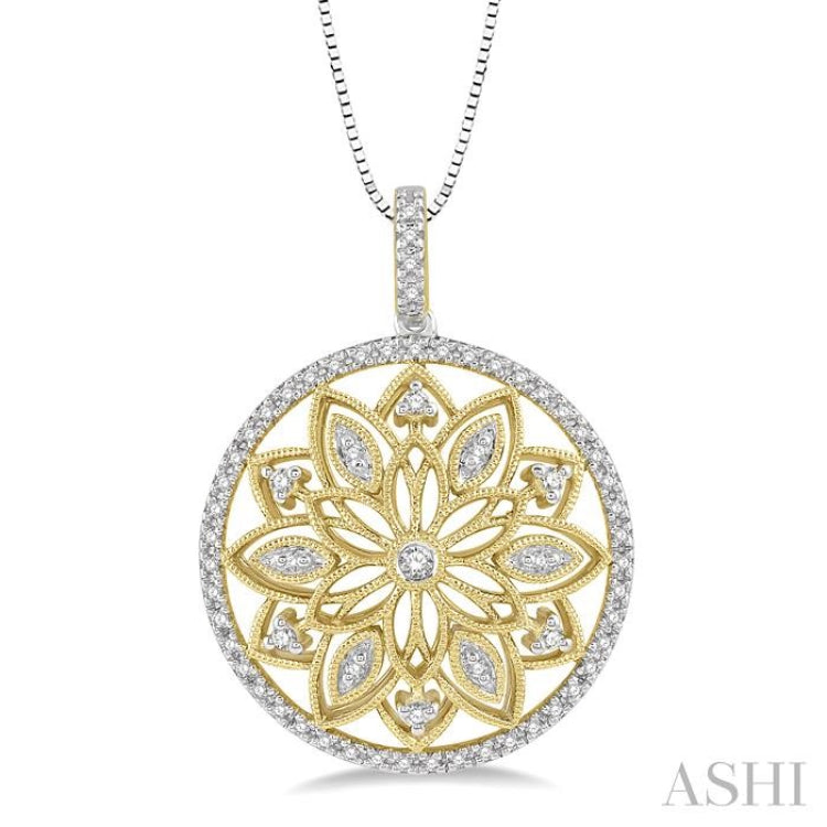 Floral Circle Diamond Fashion Pendant