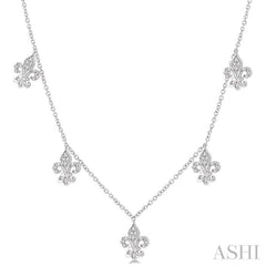 Fleur De Lis Diamond Station Necklace