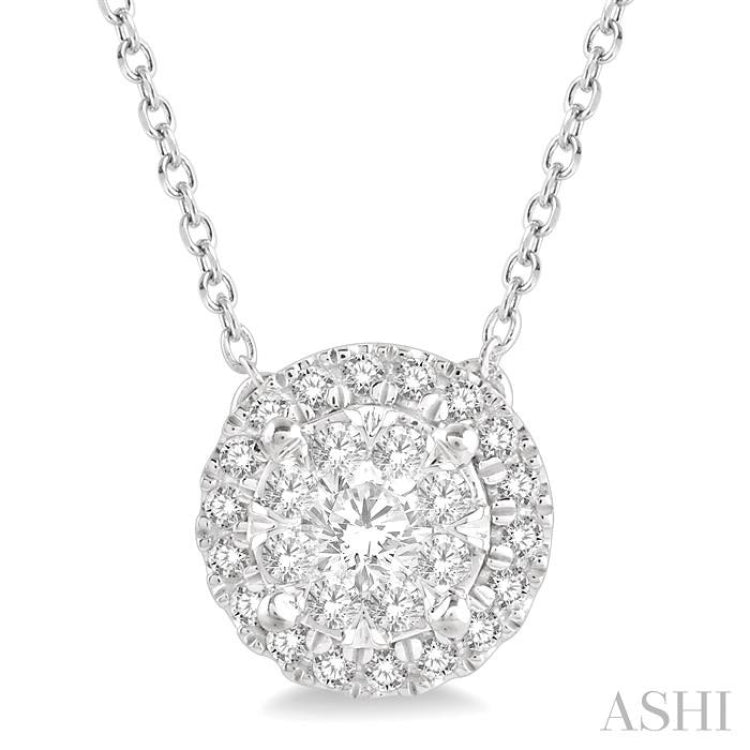 Round Shape Halo Lovebright Essential Diamond Necklace