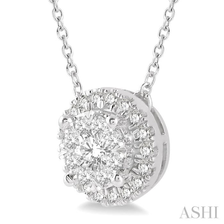 Round Shape Halo Lovebright Essential Diamond Necklace