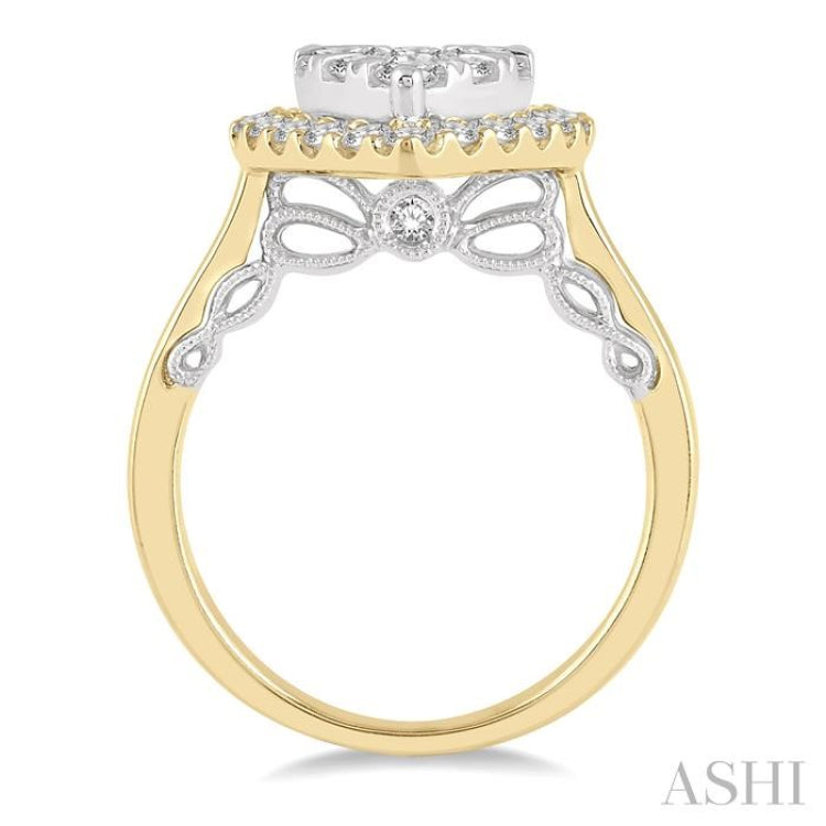 Pear Shape Halo Lovebright Essential Diamond Ring