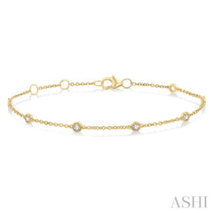 Rose Cut Diamond Station Chain Bracelet