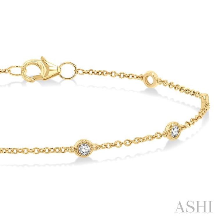 Rose Cut Diamond Station Chain Bracelet