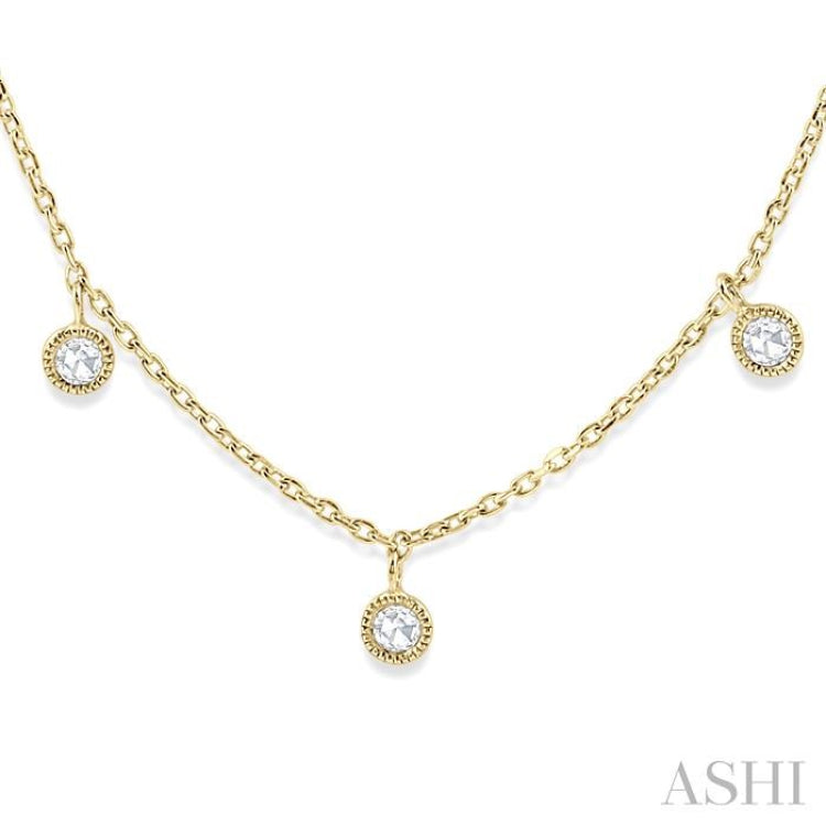 Rose Cut Diamond Station Necklace