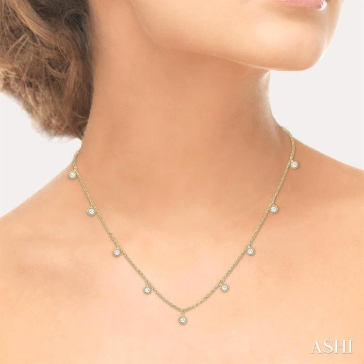 Rose Cut Diamond Station Necklace