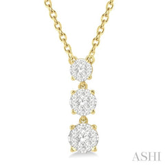 Round Shape Past Present & Future Lovebright Diamond Necklace