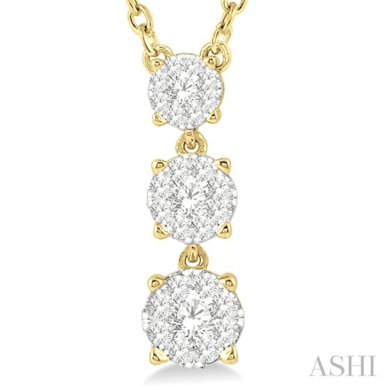 Round Shape Past Present & Future Lovebright Diamond Necklace