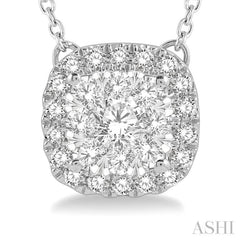 Cushion Shape Halo Lovebright Essential Diamond Necklace