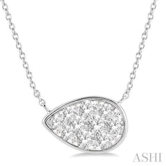 Pear Shape East-West Lovebright Essential Diamond Necklace