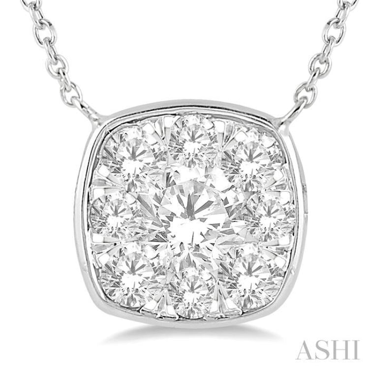 Cushion Shape Lovebright Essential Diamond Necklace