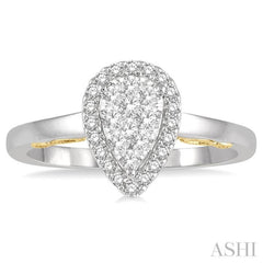 Pear Shape Halo Lovebright Essential Diamond Ring