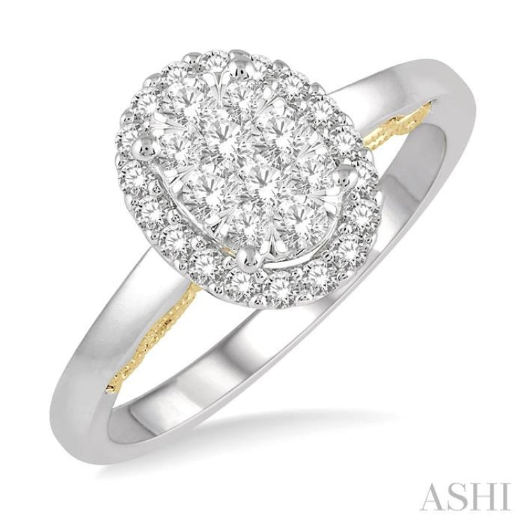 Oval Shape Halo Lovebright Essential Diamond Ring