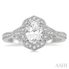 Oval Shape Semi-Mount Diamond Engagement Ring