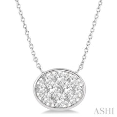 Oval Shape East-West Lovebright Essential Diamond Necklace