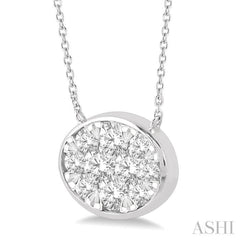 Oval Shape East-West Lovebright Essential Diamond Necklace