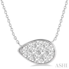 Pear Shape East-West Lovebright Essential Diamond Necklace