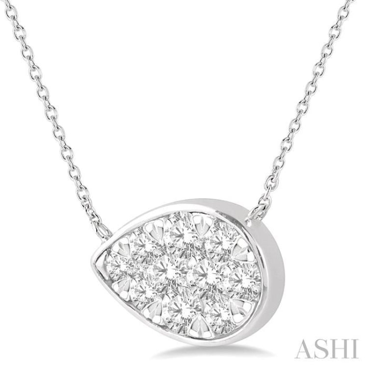 Pear Shape East-West Lovebright Essential Diamond Necklace