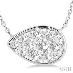 Pear Shape East-West Lovebright Essential Diamond Necklace