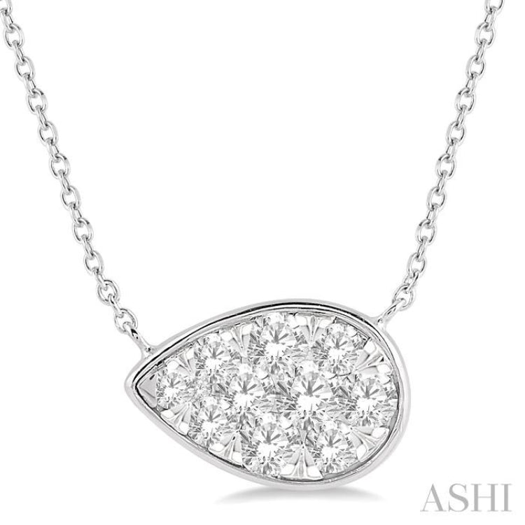 Pear Shape East-West Lovebright Essential Diamond Necklace