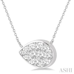 Pear Shape East-West Lovebright Essential Diamond Necklace