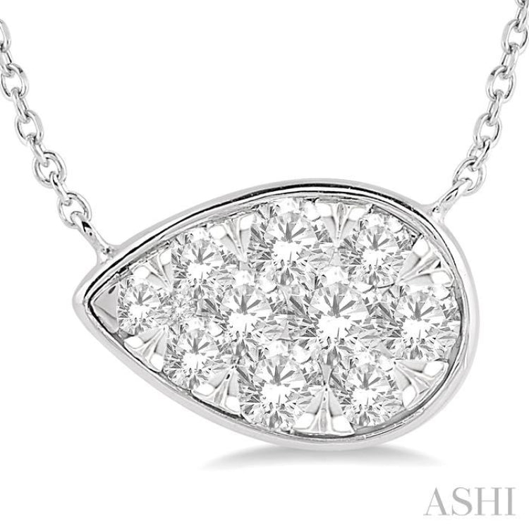 Pear Shape East-West Lovebright Essential Diamond Necklace