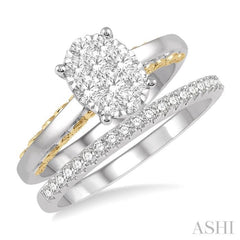 Oval Shape Lovebright Diamond Wedding Set