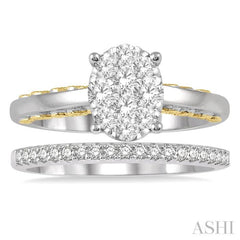 Oval Shape Lovebright Diamond Wedding Set