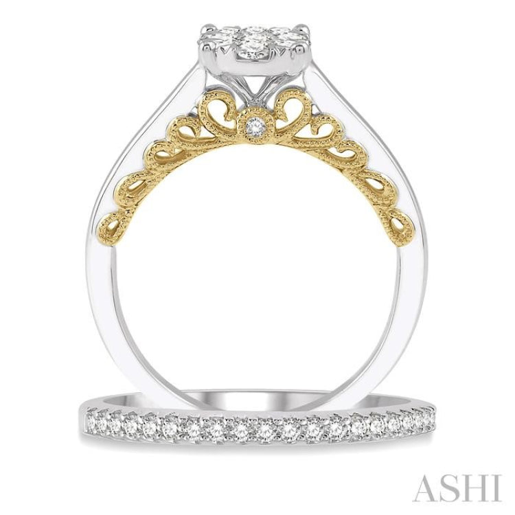 Oval Shape Lovebright Diamond Wedding Set