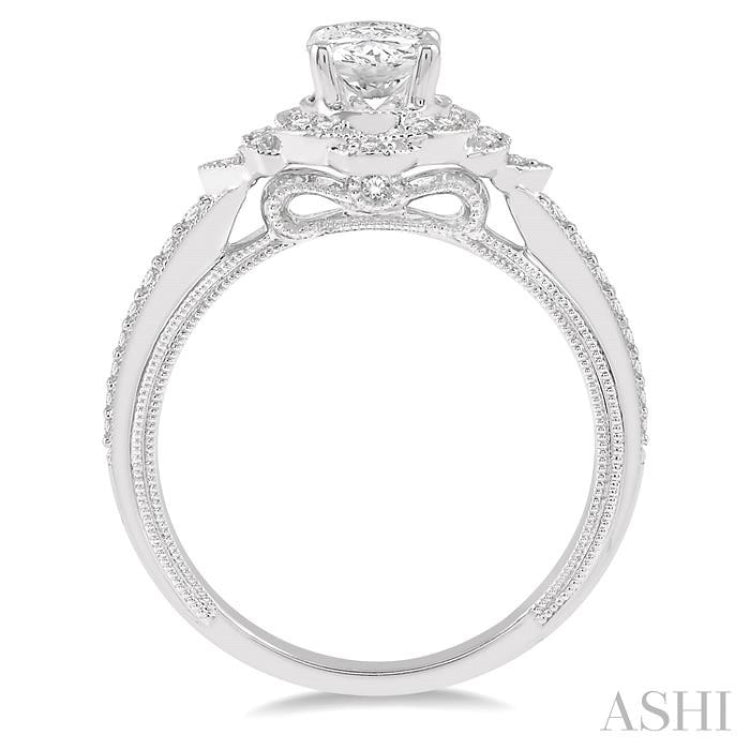 Oval Shape Semi-Mount Diamond Engagement Ring