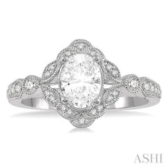 Oval Shape Semi-Mount Diamond Engagement Ring