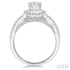 Pear Shape Halo Diamond Engagement Ring