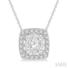 Cushion Shape Halo Lovebright Essential Diamond Pendant