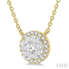 Round Shape Halo Lovebright Essential Diamond Necklace